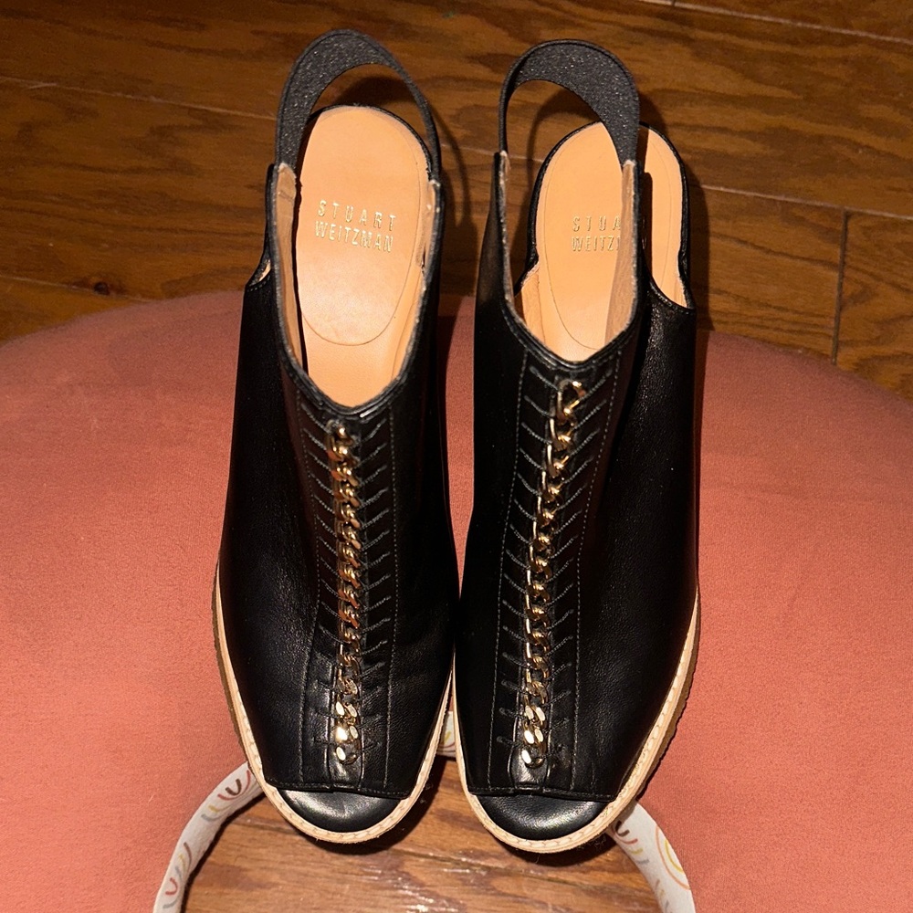 Stuart Weitzman leather wedge sandals